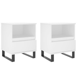 Tables de chevet 2 pcs blanc 40x35x50 cm bois d’ingénierie