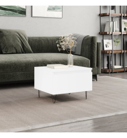 Table basse blanc 50x46x35 cm bois d'ingénierie