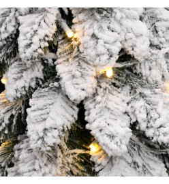 Sapin de Noël artificiel pré-éclairé avec 80 LED/neige floquée