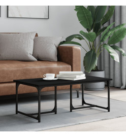 Table basse Noir 90x50x35 cm Bois d'ingénierie
