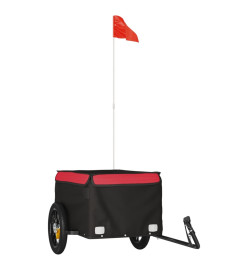 Remorque pour vélo noir et rouge 30 kg fer