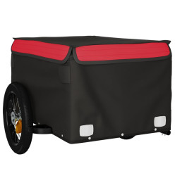 Remorque pour vélo noir et rouge 30 kg fer