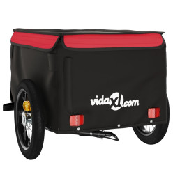 Remorque pour vélo noir et rouge 30 kg fer