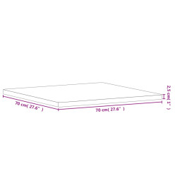 Dessus de table 70x70x2,5 cm carré bois massif de hêtre