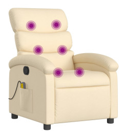 Fauteuil de massage inclinable Crème Tissu