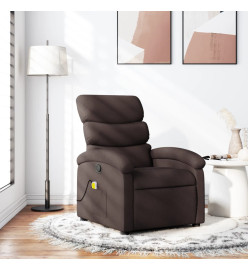 Fauteuil de massage inclinable Marron foncé Tissu