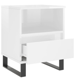Table de chevet Blanc brillant 40x35x50 cm Bois d’ingénierie