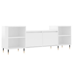 Meuble TV Blanc brillant 160x35x55 cm Bois d'ingénierie