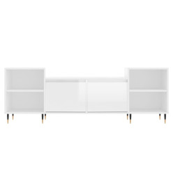 Meuble TV Blanc brillant 160x35x55 cm Bois d'ingénierie