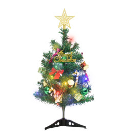 Mini sapin de Noël artificiel pré-éclairé avec 20 LED vert 45cm