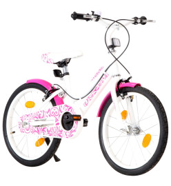 Vélo pour enfants 18 pouces Rose et blanc