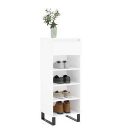 Armoire à chaussures Blanc brillant 40x36x105cm Bois ingénierie