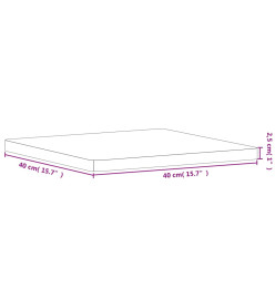 Dessus de table 40x40x2,5 cm carré bois massif de hêtre