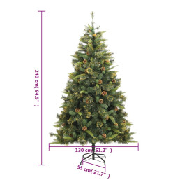 Sapin de Noël artificiel articulé avec pommes de pin 240 cm