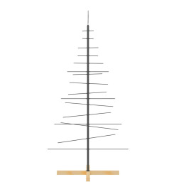 Arbre de Noël en métal avec base en bois noir 150 cm