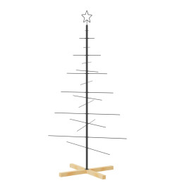 Arbre de Noël en métal avec base en bois noir 150 cm