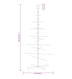 Arbre de Noël en métal avec base en bois noir 150 cm