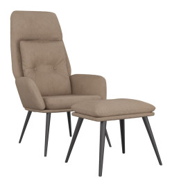 Chaise de relaxation avec repose-pied Taupe Tissu microfibre