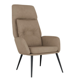 Chaise de relaxation avec repose-pied Taupe Tissu microfibre