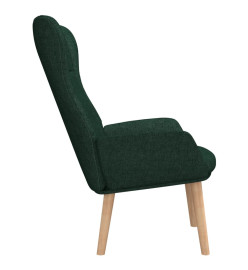 Chaise de relaxation Vert foncé Tissu