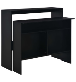Table de bar avec 2 dessus de table Noir 130 x 40 x 120 cm
