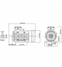 Moteur électrique triphasé Aluminium 2,2kW/3 CH 2840 tr/min