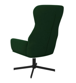 Chaise de relaxation avec tabouret Vert foncé Velours