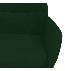 Chaise de relaxation avec tabouret Vert foncé Velours