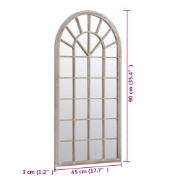 Miroir de jardin Sable 90x45 cm Fer pour utilisation extérieure