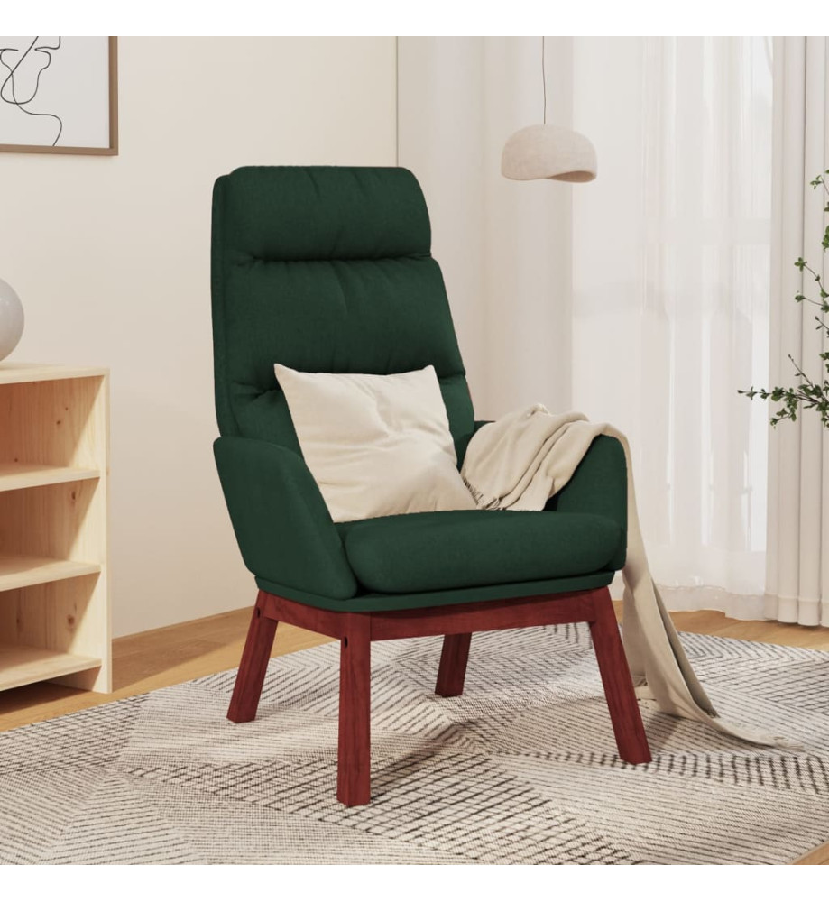 Chaise de relaxation Vert foncé Tissu