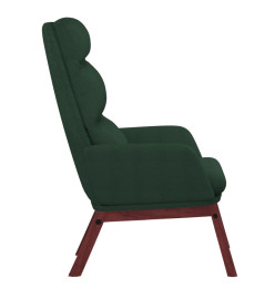 Chaise de relaxation Vert foncé Tissu