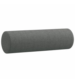 Coussins décoratifs 2 pcs Gris foncé Ø15x50 cm Tissu