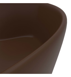 Lavabo avec trop-plein Marron foncé mat 36x13 cm Céramique