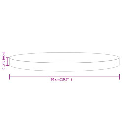 Dessus de table rond blanc Ø50x3 cm bois de pin massif