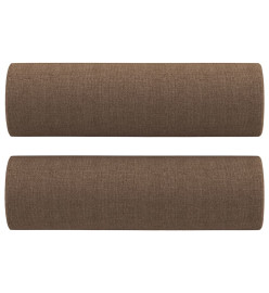 Ensemble de canapés 3 pcs avec coussins marron tissu