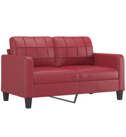 Ensemble de canapés 3 pcs et coussins rouge bordeaux similicuir