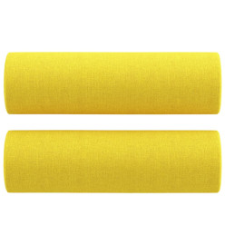 Canapé 2 places avec oreillers jaune clair 140 cm tissu