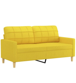 Ensemble de canapés 3 pcs avec coussins jaune clair tissu