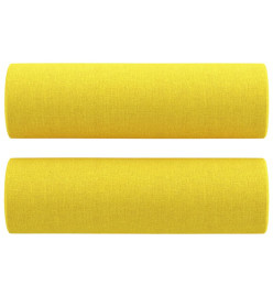 Canapé 2 places avec oreillers jaune clair 120 cm tissu