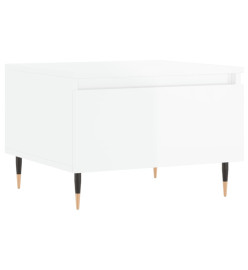 Table basse blanc brillant 50x46x35 cm bois d'ingénierie