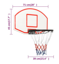 Panneau de basket-ball Blanc 71x45x2 cm Polyéthylène