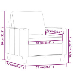 Fauteuil Crème 60 cm Similicuir