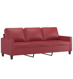 Ensemble de canapés 3 pcs et coussins Rouge bordeaux Similicuir