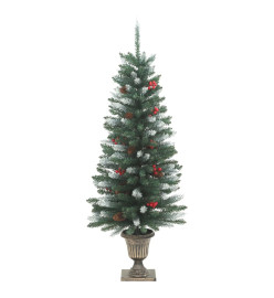 Sapins de Noël artificiels 2 pcs 100 LED vert et blanc 120 cm