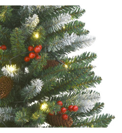 Sapins de Noël artificiels 2 pcs 100 LED vert et blanc 120 cm