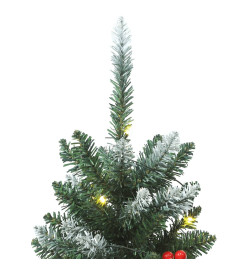 Sapins de Noël artificiels 2 pcs 100 LED vert et blanc 120 cm