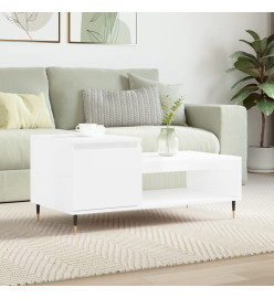 Table basse Blanc brillant 100x50x45 cm Bois d'ingénierie