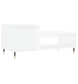 Table basse Blanc brillant 100x50x45 cm Bois d'ingénierie