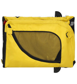 Remorque de vélo pour chien jaune et noir tissu oxford et fer