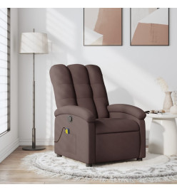 Fauteuil de massage inclinable Marron foncé Tissu